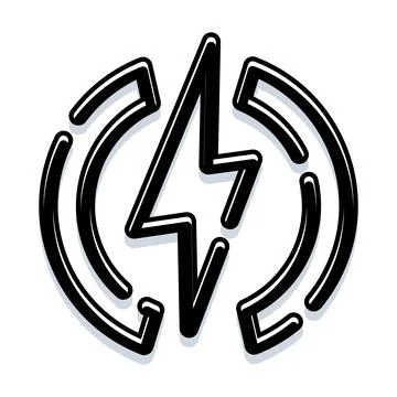 Lightning bolt in circular reload arrows symbol Stock Illustration