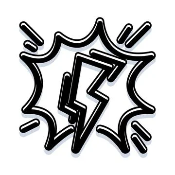 Lightning bolt comic explosion representing electric power Illustrazione stock