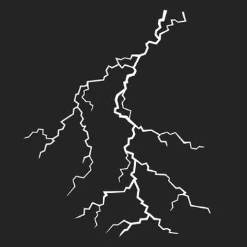 Lightning Bolt on Dark Background. Thunderbolt. Vector Stock Illustration