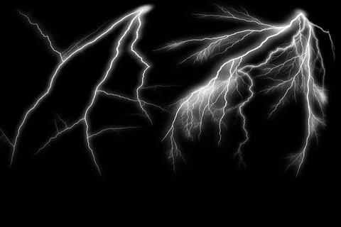 Lightning bolt at a dark night Stock Illustration