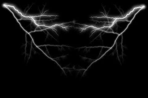 Lightning bolt at a dark night Stock Illustration