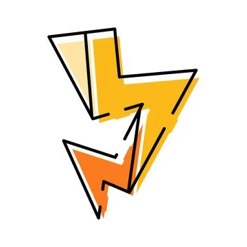 Lightning bolt doodle displaying electric power energy Illustrazione stock