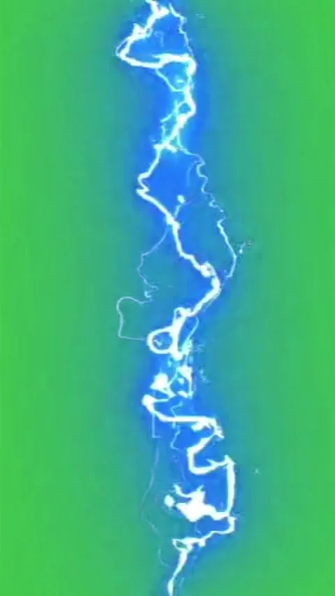 Lightning Bolt Effect Green Screen Background Stock Footage 344762028