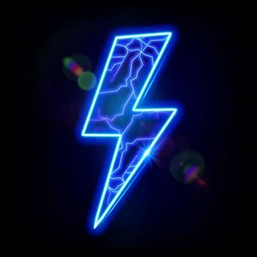 Lightning bolt with electric effect. Electric power. Fast charging. Flash bolt Stock Illustration