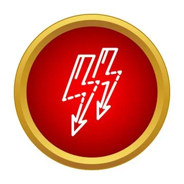 Lightning bolt electricity icon representing danger and power Stock Illustration