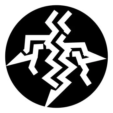 Lightning bolt energy abstract geometric circle symbol Illustrazione stock