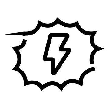 Lightning bolt energy in comic bubble explosion Stock Illustration