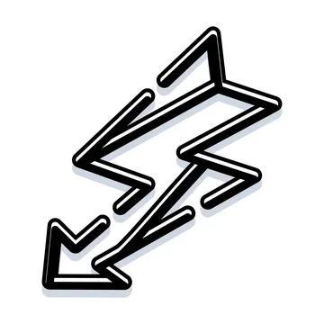 Lightning bolt energy icon indicating high voltage Illustrazione stock