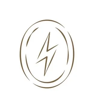 A Lightning Bolt Energy Symbol In A Circle Hand Drawn Vector Illustration Illustrazione stock