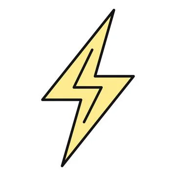 Lightning bolt fast energy power icon symbol Stock Illustration