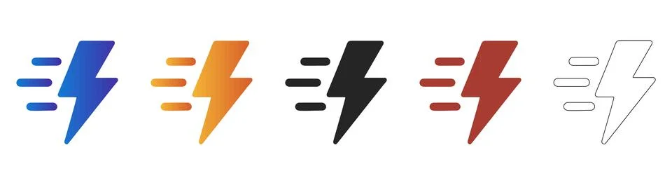 Lightning bolt fast speed icon isolated Stock-Illustration