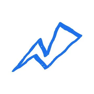 Lightning Bolt Flash Symbol Of Power Hand Drawn In A Grunge Vector Illustrati Stock Illustration