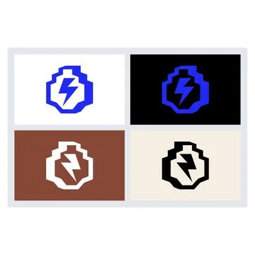 Lightning Bolt Geometric Logo Design Set Stock-Illustration