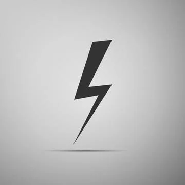 Lightning bolt on grey background. Adobe illustrator Stock Illustration