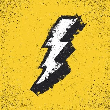 Lightning bolt grunge icon. Thunderbolt vector illustration. Levin grunge sym 스톡 일러스트