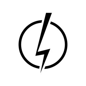 Lightning bolt icon. Black thunderbolt flat pictogram. Vector illustration Illustrazione stock