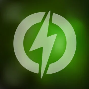 Lightning bolt icon on blurred background イラスト素材