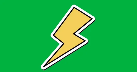 Lightning bolt icon glowing on transparent background, powering technology Stock Footage 317594674