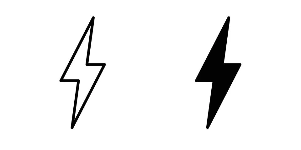 Lightning bolt icon graphic element. web icon set Stock Illustration