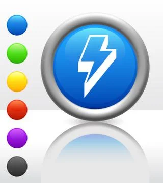 Lightning Bolt Icon on Internet Button Stock Photos