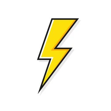 Lightning bolt icon isolated on white background. Vintage flash symbol Stock Illustration