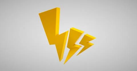 Lightning bolt icon. Isometric of lightning bolt isolated on white backgrou.. Stock Illustration