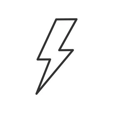 Lightning bolt icon in line design. lightning, electricity, energy, storm, power Stock Illustration
