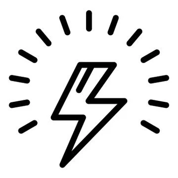 Lightning bolt icon, outline style Stockillustratie