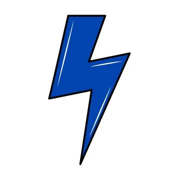 Lightning bolt icon. Pop art doodle badge. Illustrazione stock