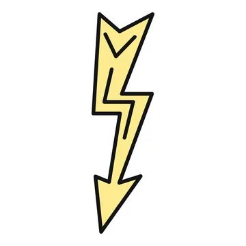 Lightning bolt icon representing power and energy Stock Illustration