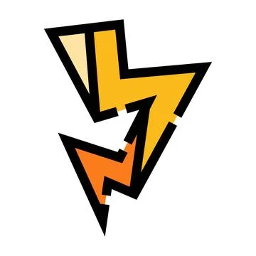 Lightning bolt icon representing power and speed Stock Illustration