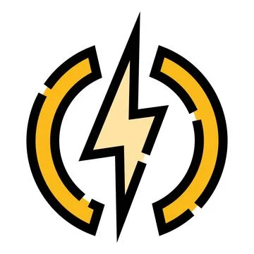 Lightning bolt icon representing power and electricity Stock Illustration