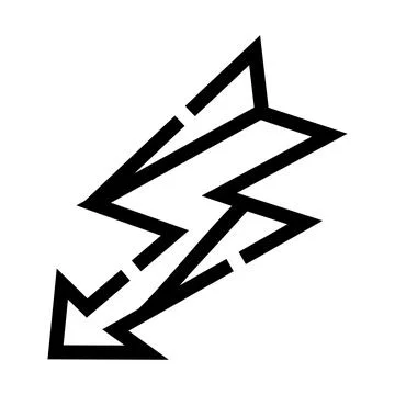 Lightning bolt icon representing power and speed Illustrazione stock