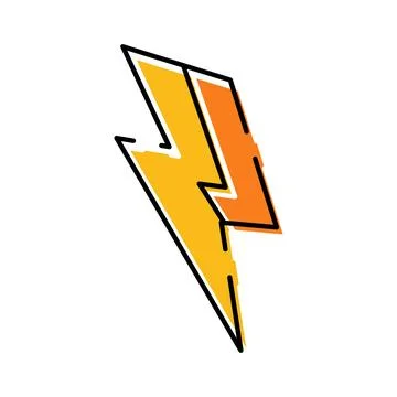 Lightning bolt icon representing power and energy Stock Illustration