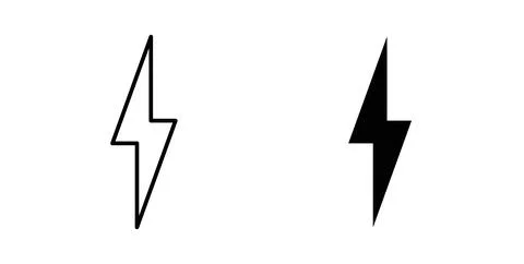 Lightning bolt icon symbol. Flat Vector illustration Ilustración de archivo