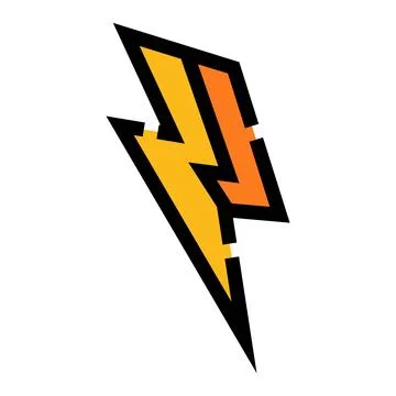 Lightning bolt icon symbolizing electric power and energy Stock Illustration