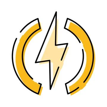 Lightning bolt icon symbolizing energy and electricity Stock Illustration