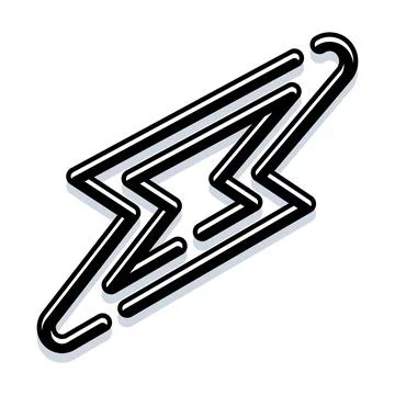 Lightning bolt icon symbolizing speed and energy Stock Illustration