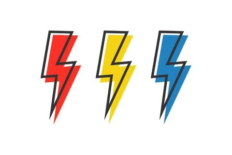 Lightning bolt icon. Thunder illustration symbol. Sign power vector. Stock Illustration