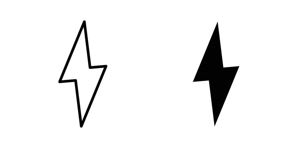 Lightning bolt icon vector design illustrations イラスト素材