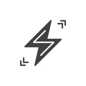 Lightning bolt icon vector, filled flat sign, solid pictogram Stock Illustration