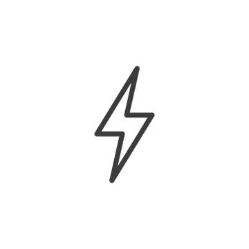 Lightning bolt icon on white background Stock Illustration