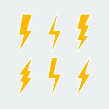Lightning bolt icons set Stock Illustration