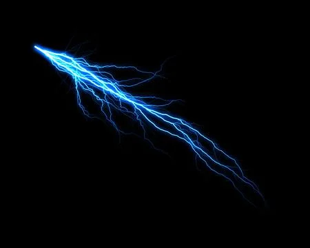 Lightning bolt illuminating the black background Stock Illustration