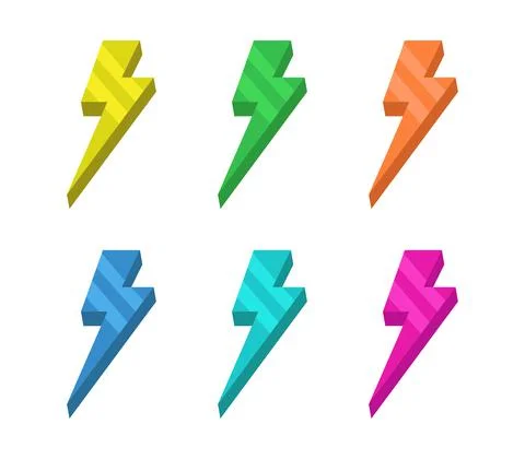 Lightning bolt illustrated in vector on a white background Stock Illustration