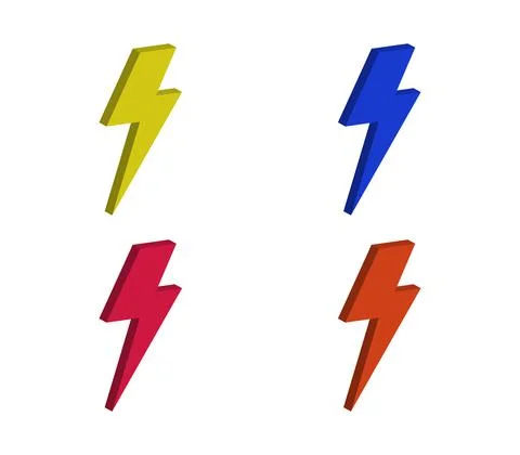 Lightning bolt illustrated in vector on a white background Stock Illustration