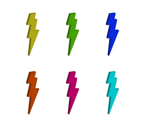 Lightning bolt illustrated in vector on a white background Stock Illustration