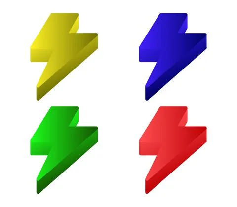 Lightning bolt illustrated in vector on a white background Stock Illustration