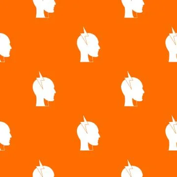 Lightning bolt inside head pattern seamless Stock Illustration