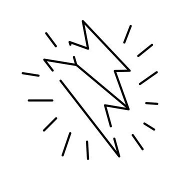 Lightning bolt line art vector illustration for energy power イラスト素材